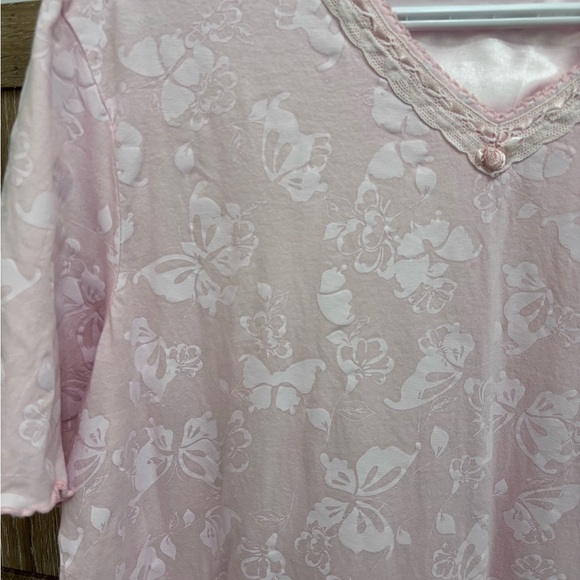 Vintage 100% Cotton Pink Floral Nightgown - Picture 2 of 8